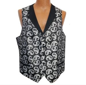 After Six Vest Paiseley Full Back Adjustable Black Size L